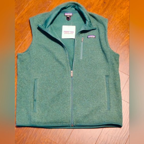 NWT Patagonia Men's Better Sweater Vest Large  green fleece inside Pockets - Picture 1 of 6